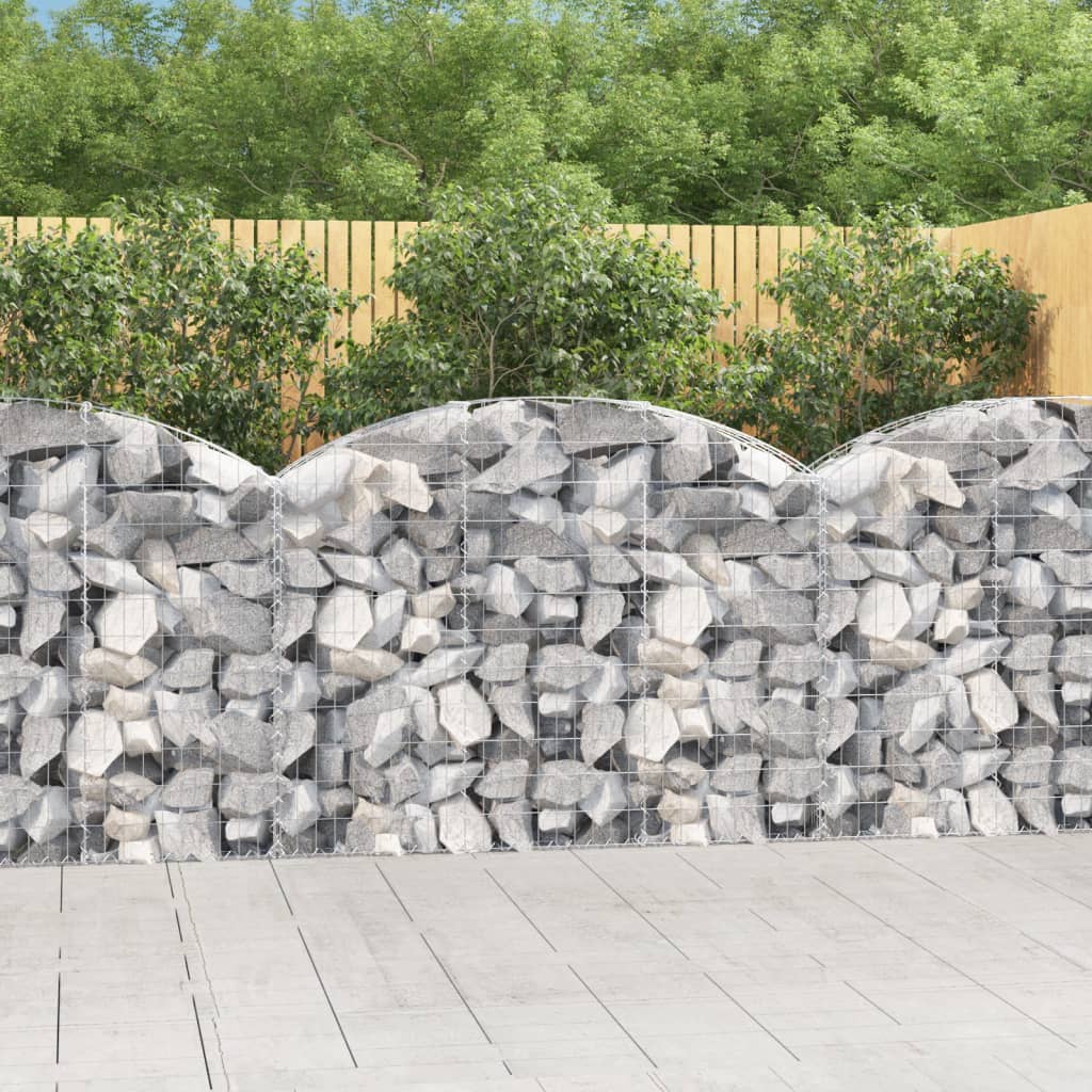 vidaXL Arched Gabion Basket 59.1"x11.8"x39.4"/47.2" Galvanized Iron