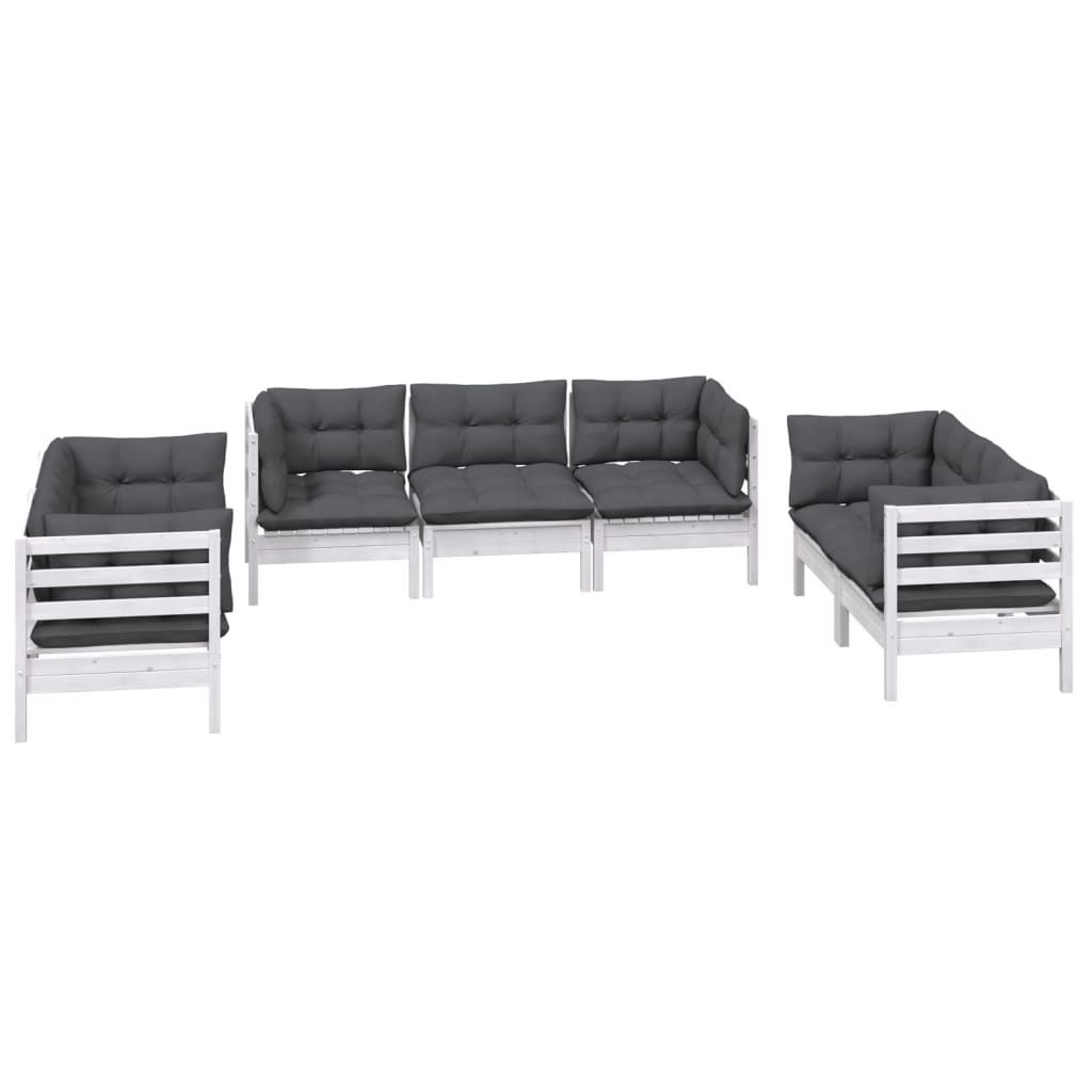 vidaXL 7 Piece Patio Lounge Set with Cushions Solid Pinewood