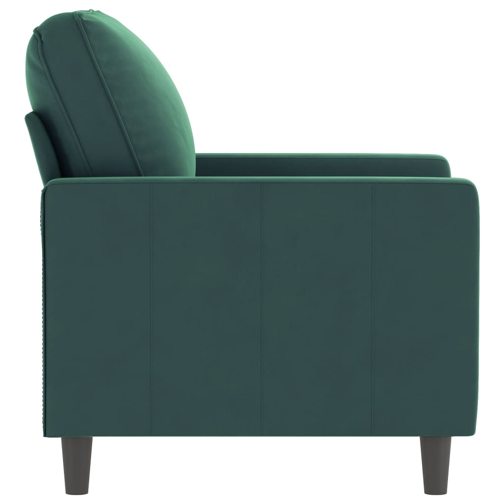 vidaXL Sofa Chair Dark Green 23.6" Velvet