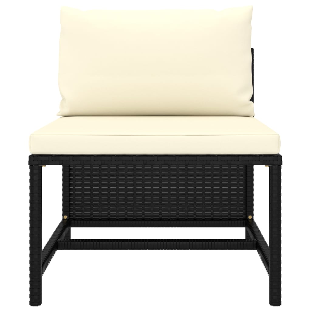 vidaXL 12 Piece Patio Lounge Set with Cushions Poly Rattan Black