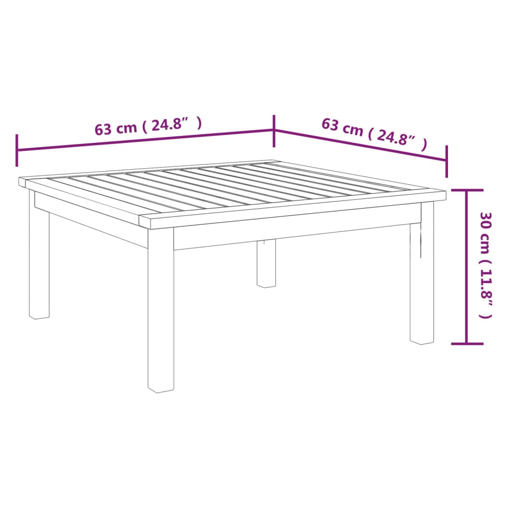 vidaXL 6 Piece Patio Lounge Set with Cushions Cream Solid Acacia Wood