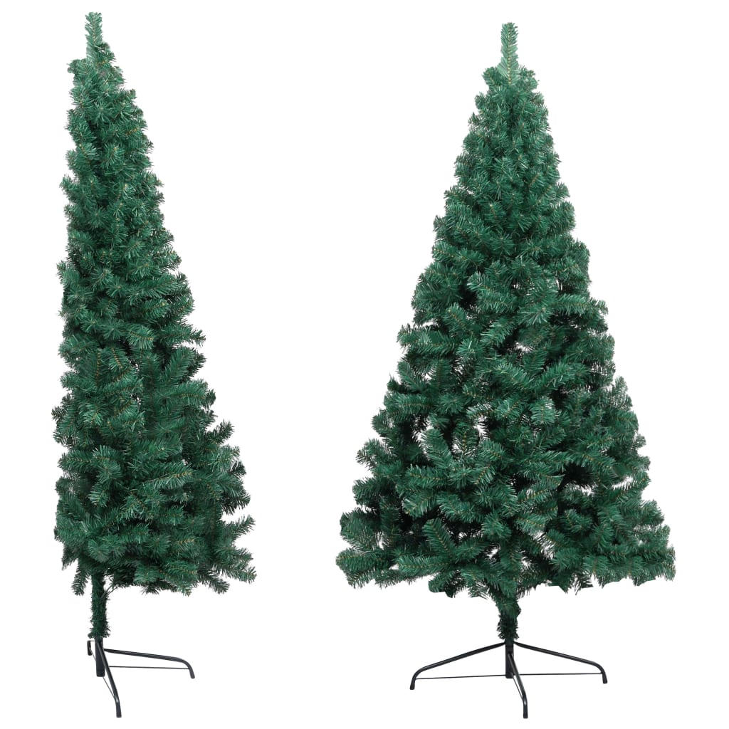 vidaXL Artificial Half Pre-lit Christmas Tree with Ball Set Green 47.2"