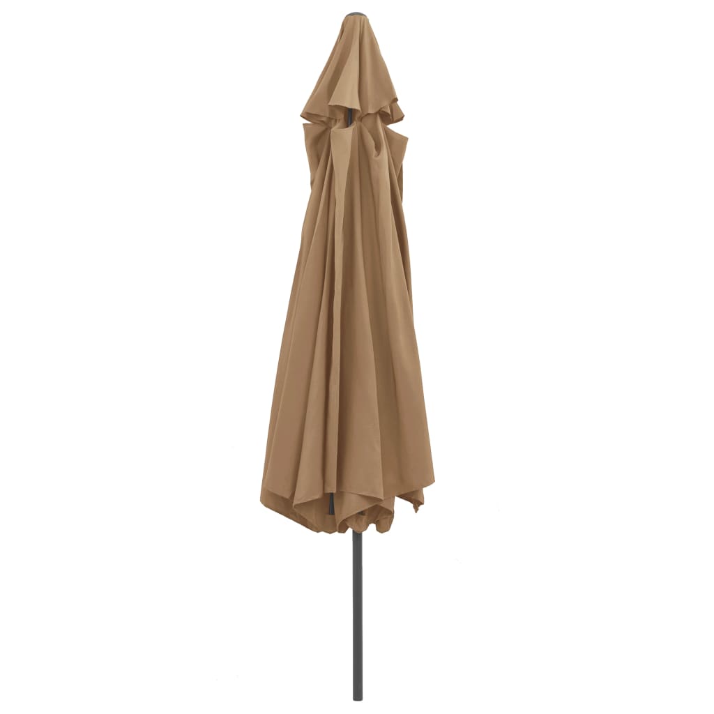 vidaXL Garden Parasol with Metal Pole 153.5" Taupe