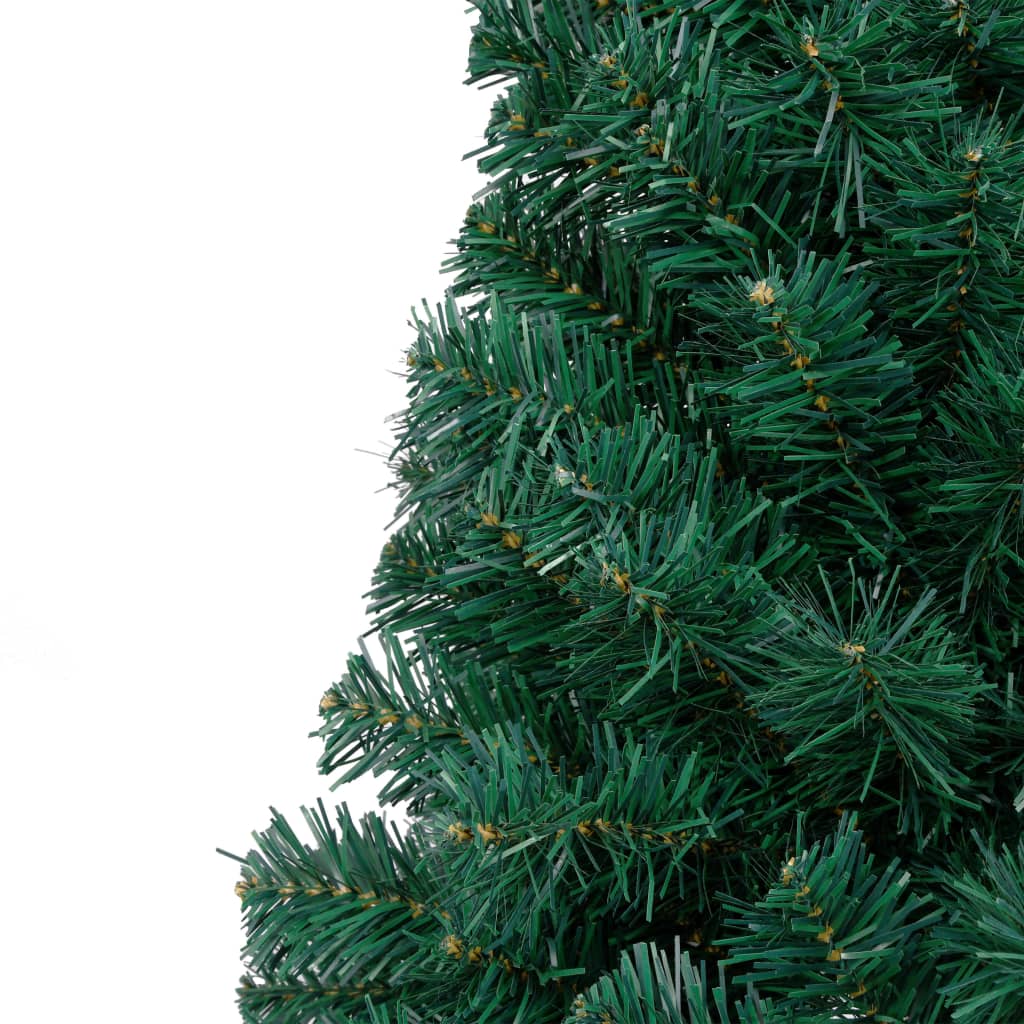 vidaXL Artificial Half Pre-lit Christmas Tree with Ball Set Green 70.9"