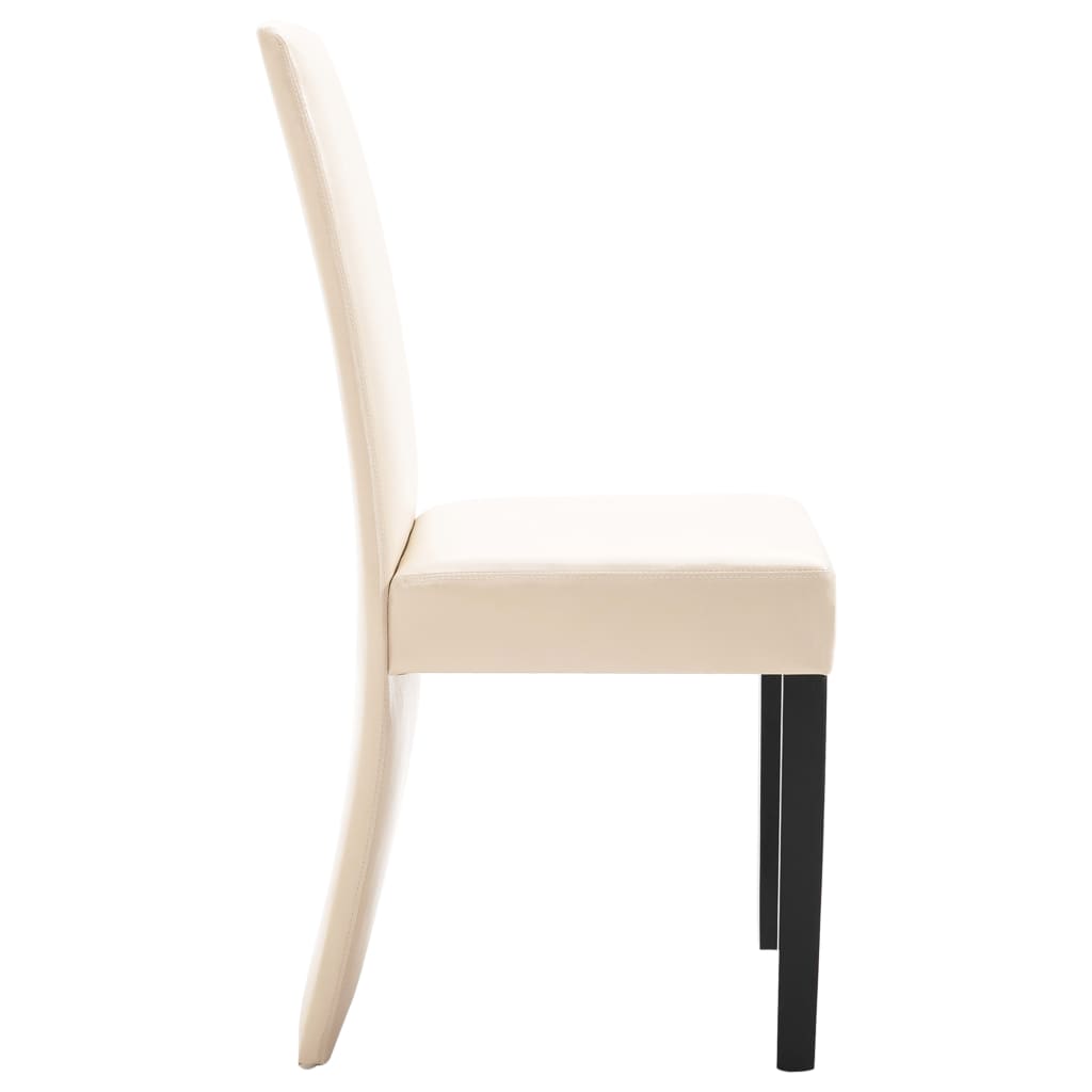 vidaXL Dining Chairs 4 pcs Cream Faux Leather