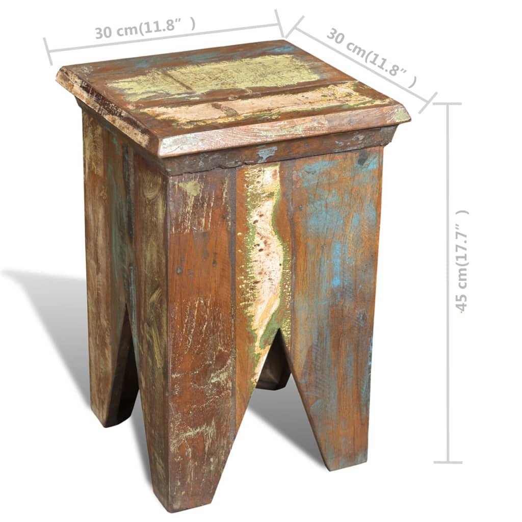 vidaXL Stool Solid Reclaimed Wood