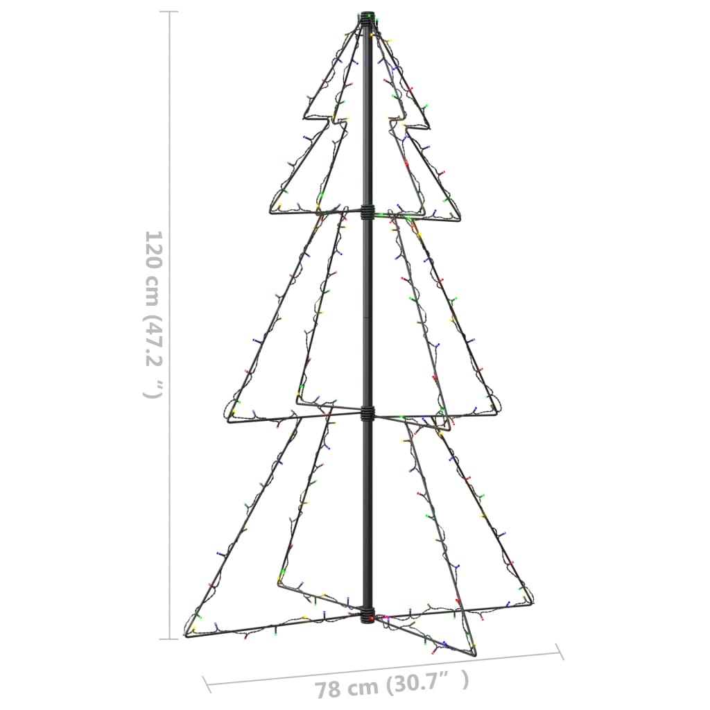 vidaXL Christmas Cone Tree 160 LEDs Indoor and Outdoor 3x4 ft