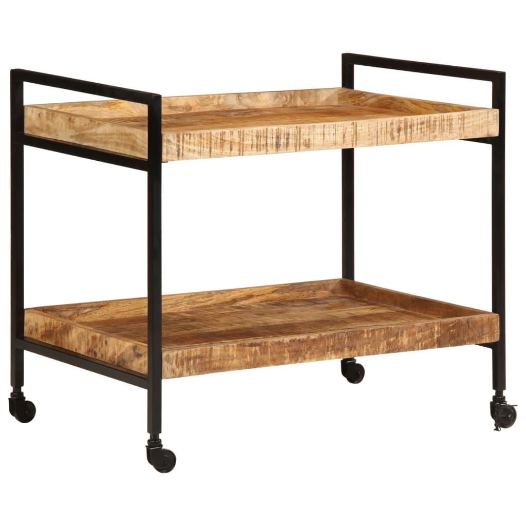 vidaXL Kitchen Trolley 31.5"x21.7"x27.6" Solid Rough Wood Mango