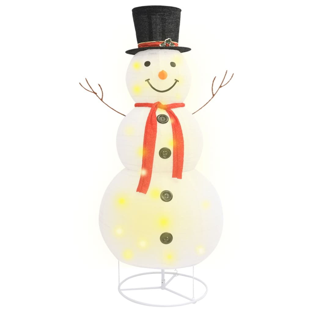 vidaXL Decorative Christmas Snowman Figure LED Luxury Fabric 6 ft