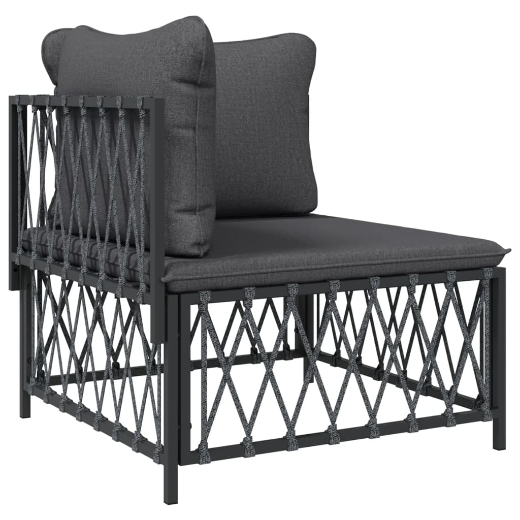 vidaXL 9 Piece Patio Lounge Set with Cushions Anthracite Steel