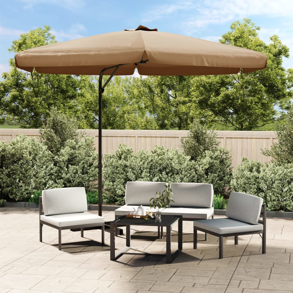 vidaXL Outdoor Parasol with Steel Pole 118.1" Taupe