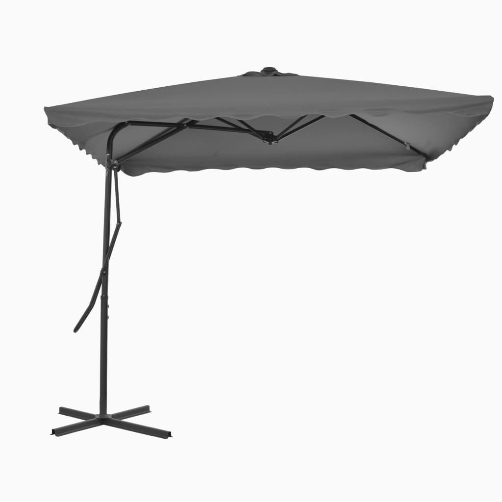 vidaXL Garden Parasol with Steel Pole 98.4"x98.4" Anthracite