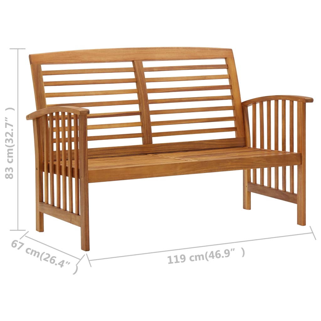 vidaXL 5 Piece Patio Lounge Set Solid Acacia Wood