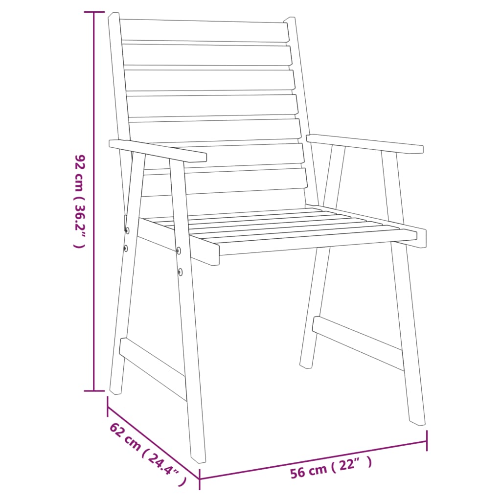 vidaXL 6 Piece Patio Dining Set Solid Wood Acacia