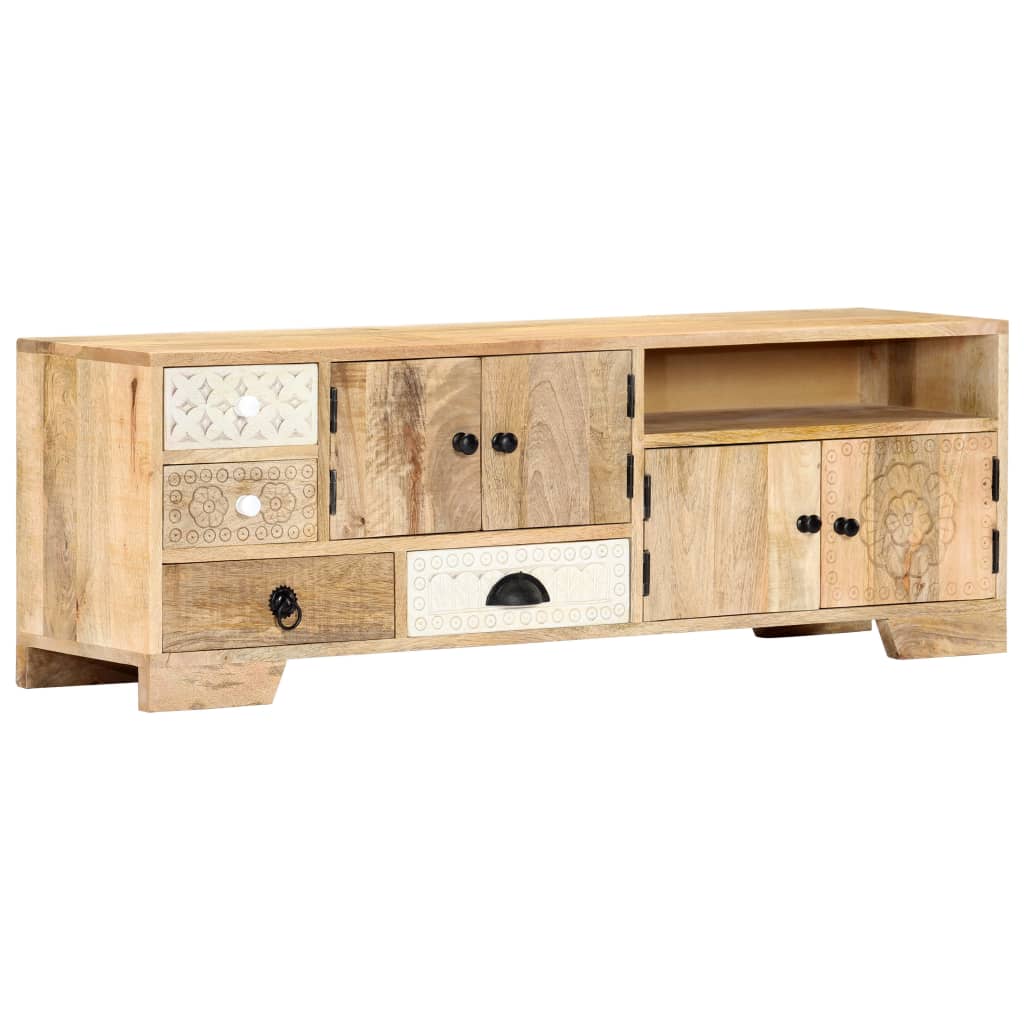 vidaXL TV Stand 47.2"x11.8"x15.7" Solid Wood Mango