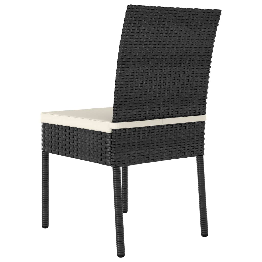 vidaXL 7 Piece Patio Dining Set Poly Rattan Black