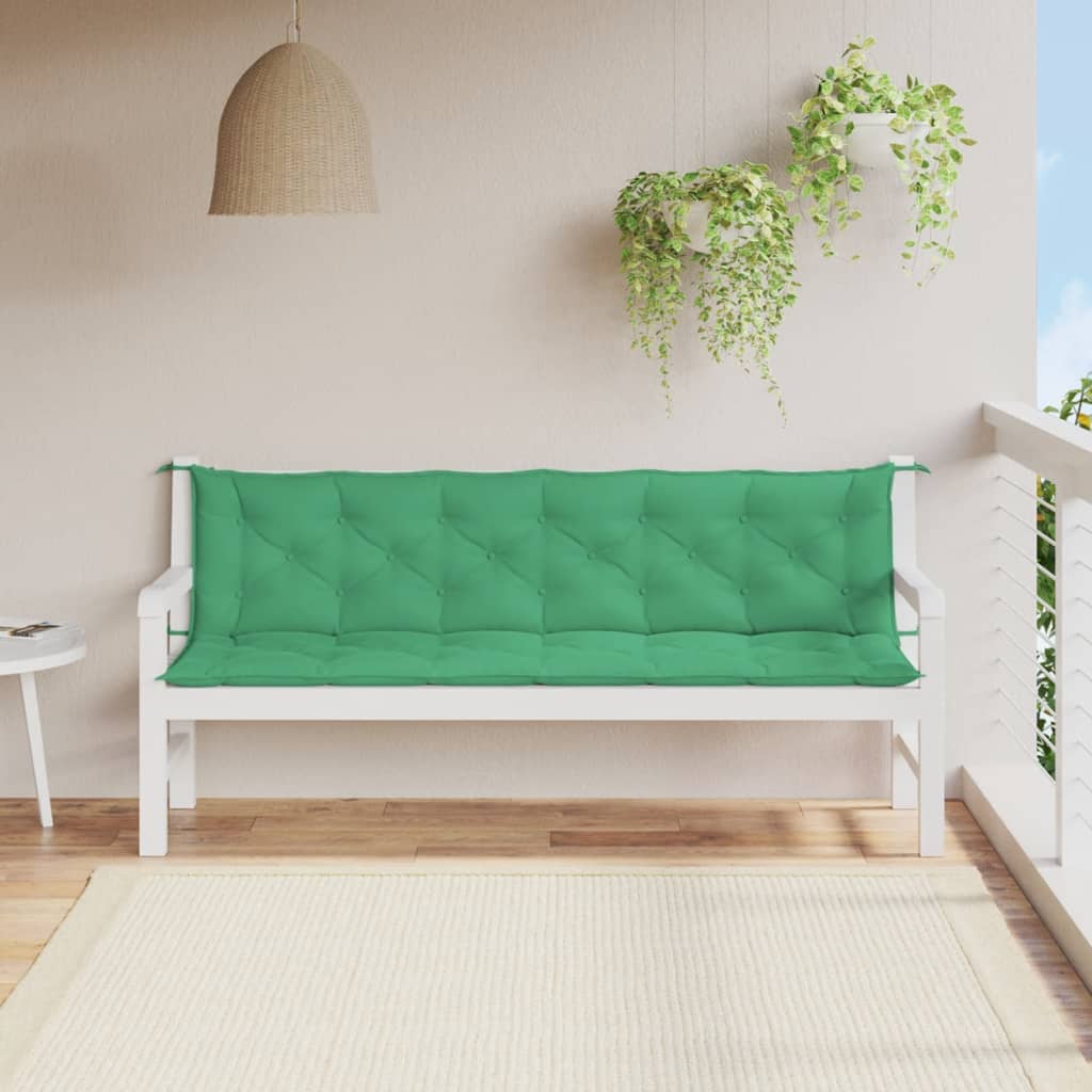 vidaXL Garden Bench Cushion Green 78.7"x(19.7"+19.7")x2.8" Oxford Fabric