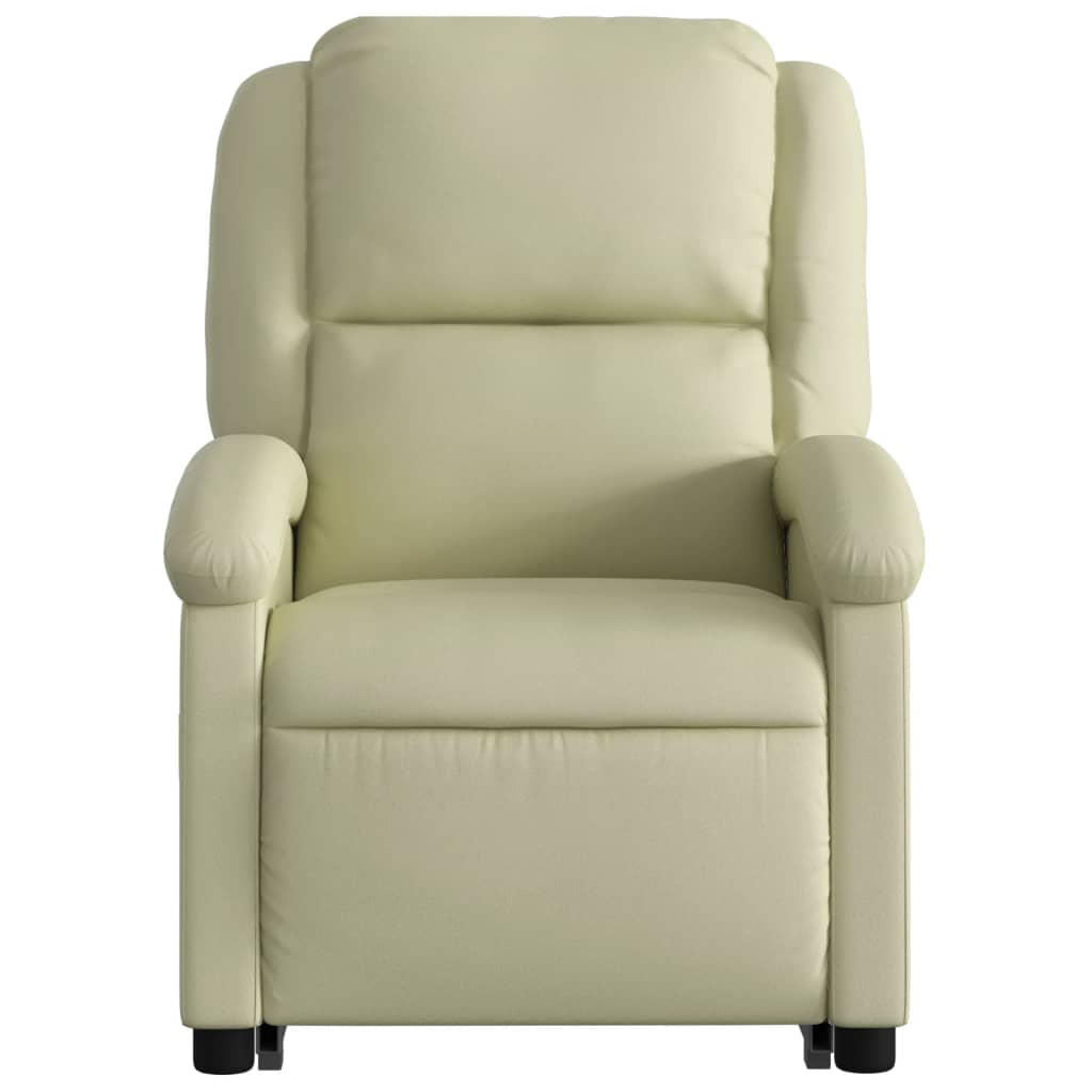 vidaXL Stand up Recliner Chair Cream Real Leather