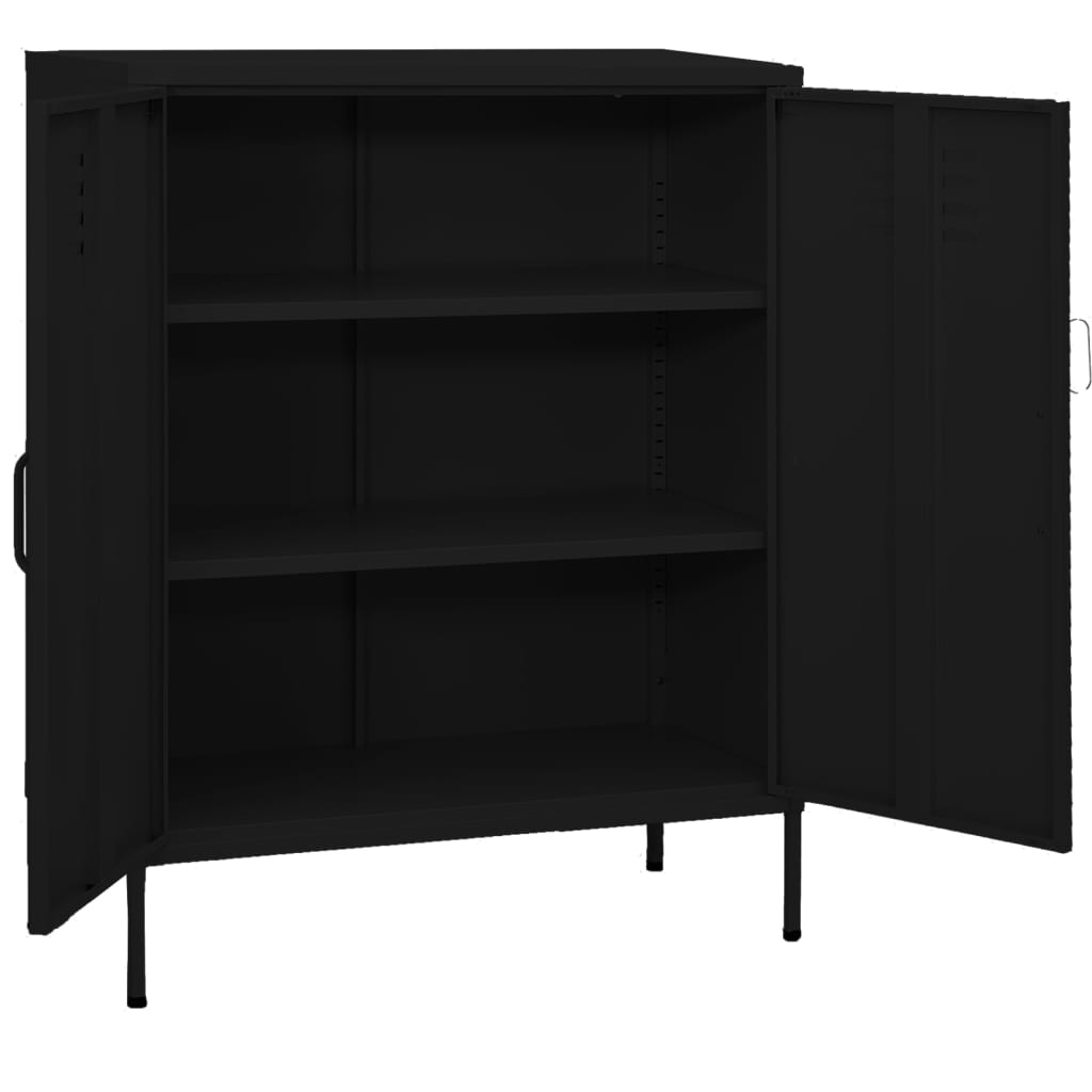 vidaXL Storage Cabinet Black 31.5"x13.8"x40" Steel