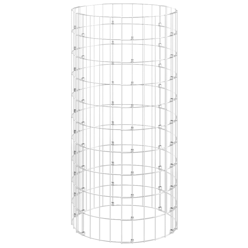 vidaXL Circular Gabion Pole Galvanized Steel Ø19.7"x39.4"