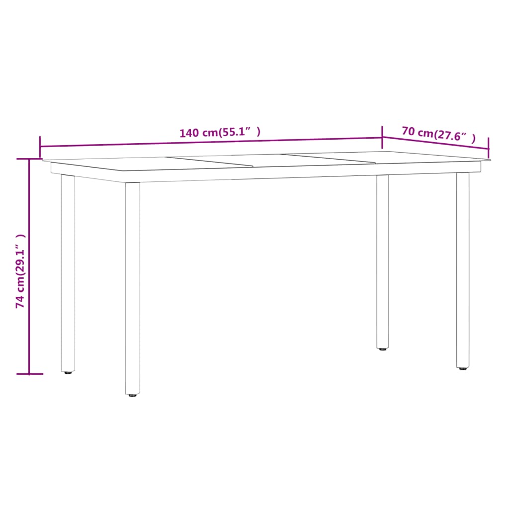 vidaXL 7 Piece Patio Dining Set with Cushions Beige