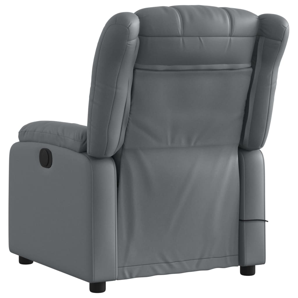 vidaXL Massage Recliner Chair Gray Faux Leather