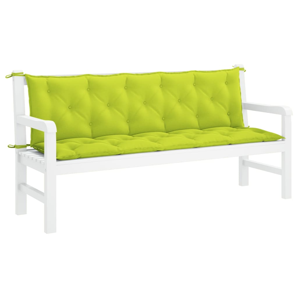 vidaXL Garden Bench Cushions 2pcs Bright Green 70.9"x19.7"x2.8" Oxford Fabric