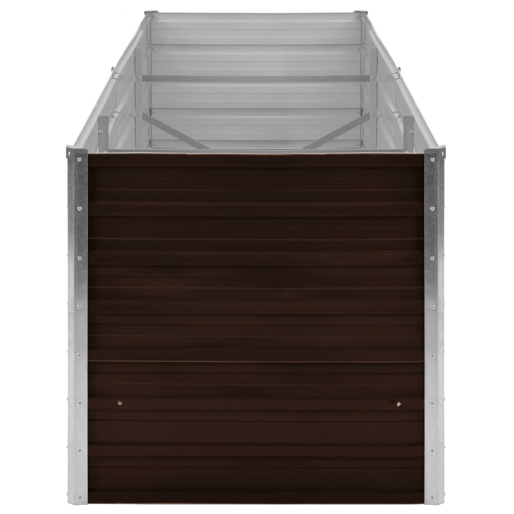 vidaXL Garden Raised Bed Brown 94.5"x31.5"x30.3" Galvanized Steel