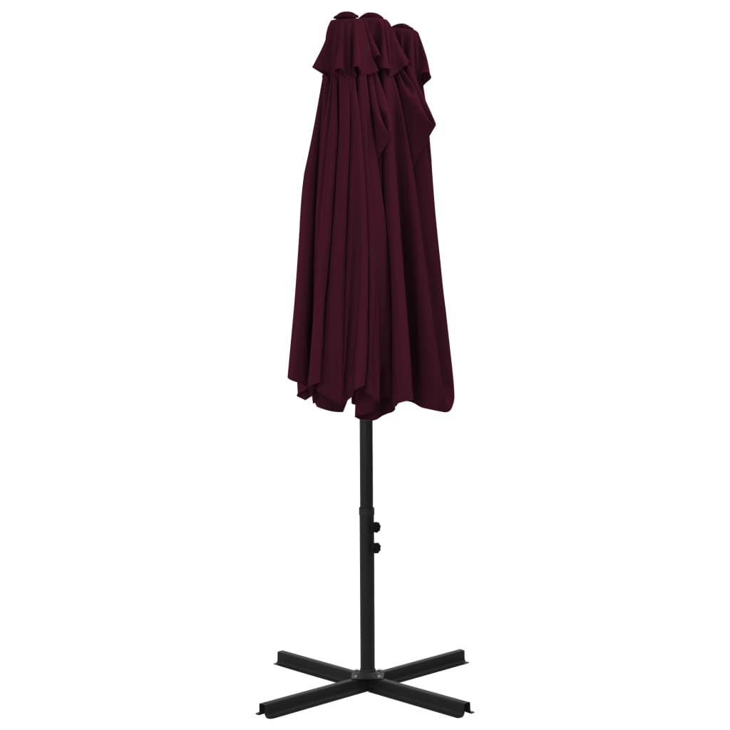 vidaXL Garden Parasol with Aluminum Pole 181.1"x106.3" Bordeaux Red