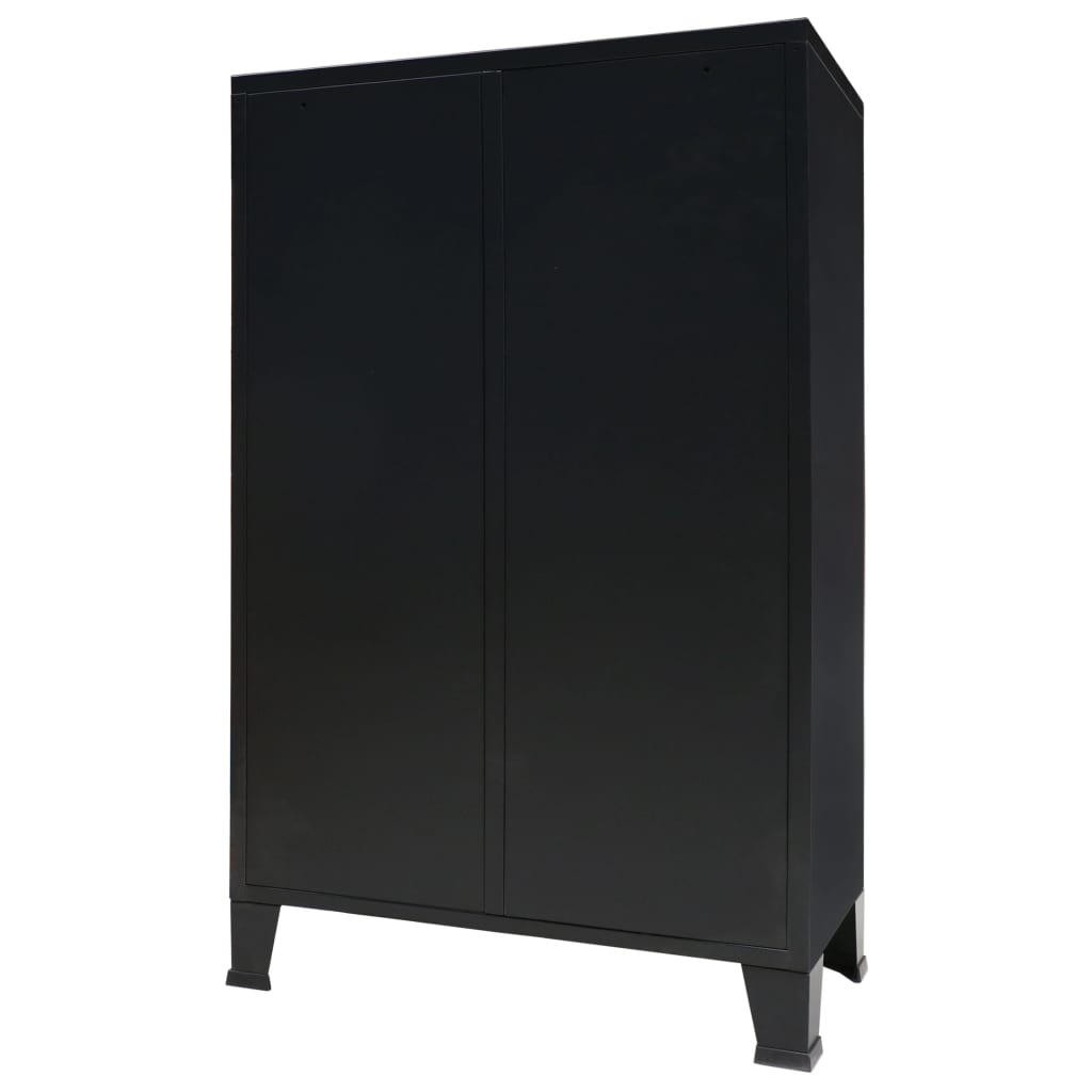 vidaXL Wardrobe Metal Industrial Style 26.4"x13.8"x42.1" Black