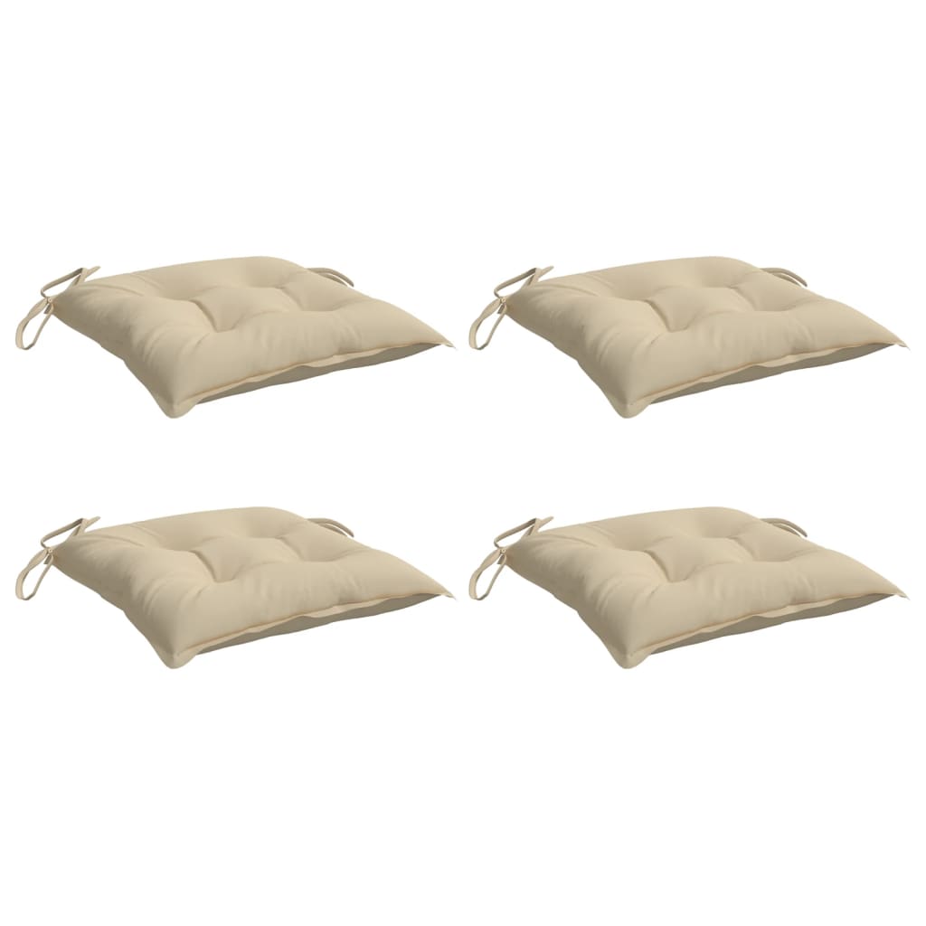 vidaXL Chair Cushions 4 pcs Beige 15.7"x15.7"x2.8" Oxford Fabric