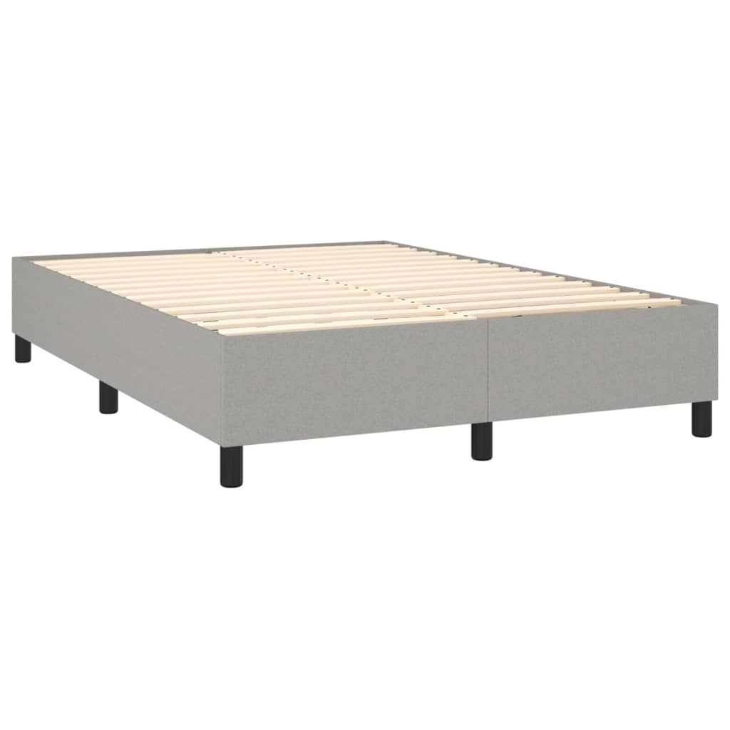 vidaXL Box Spring Bed with Mattress Light Gray Full Fabric