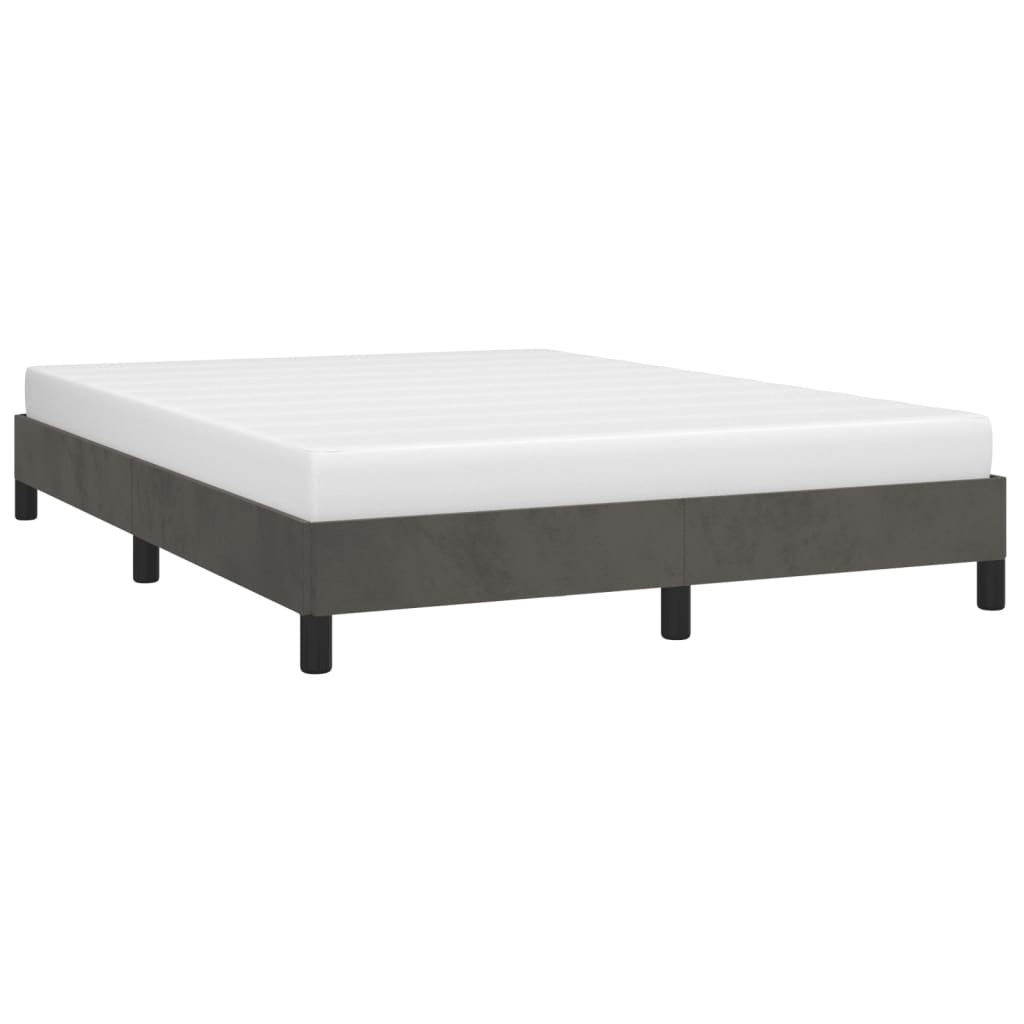 vidaXL Bed Frame Dark Gray 53.9"x74.8" Full Velvet