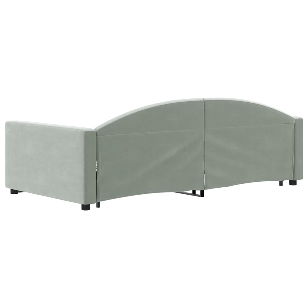 vidaXL Daybed with Trundle without Mattress Light Gray 39.4"x74.8"