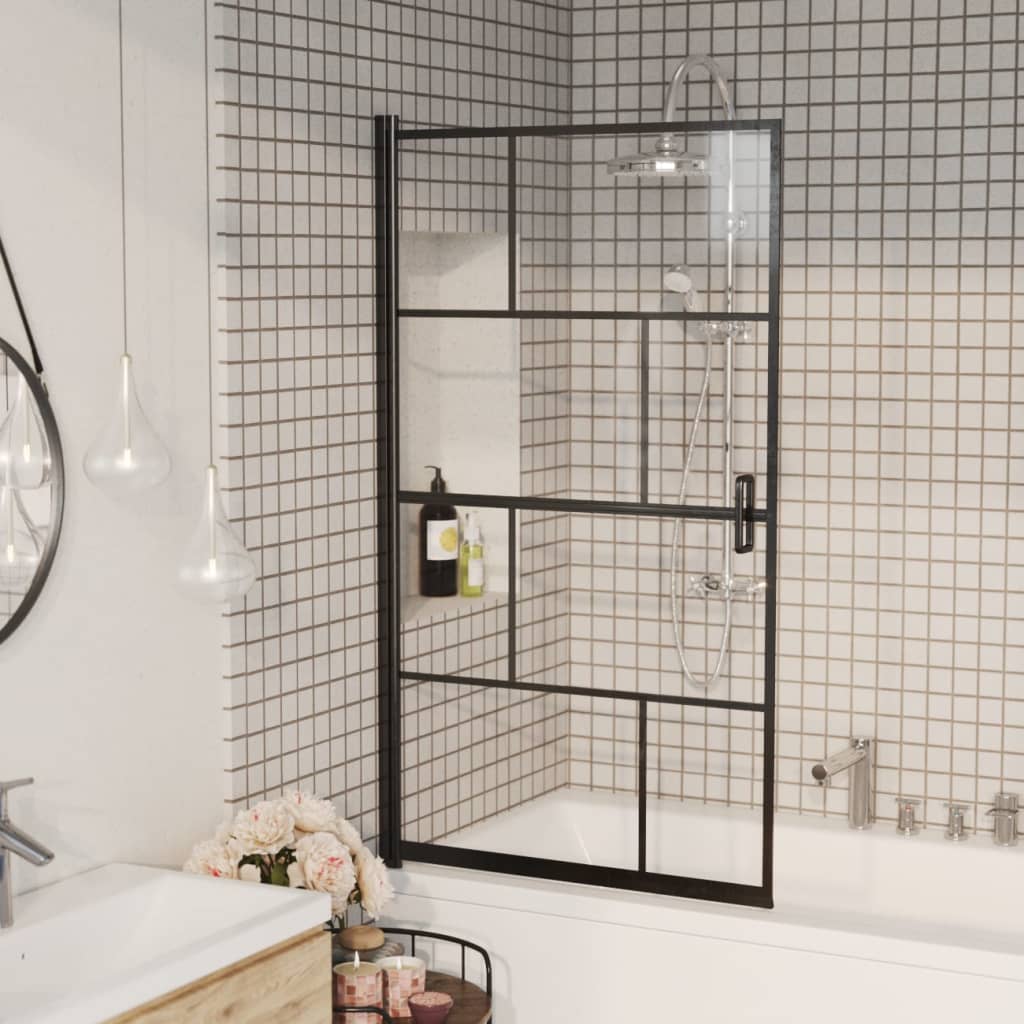 vidaXL Shower Enclosure ESG 31.5"x55.1" Black