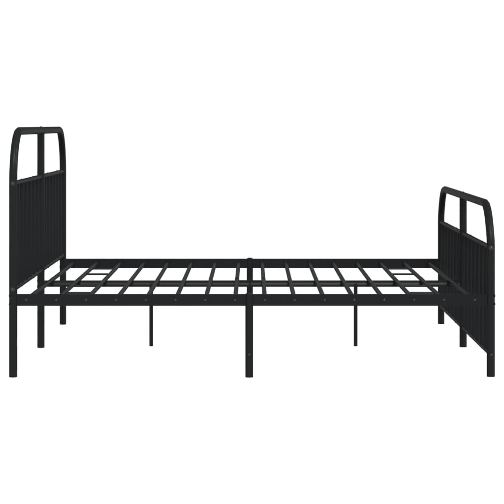 vidaXL Metal Bed Frame with Headboard and Footboard Black 76"x79.9" King