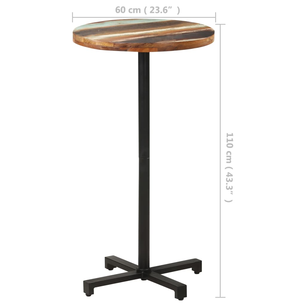 vidaXL Bistro Table Round Ø23.6"x43.3" Solid Reclaimed Wood