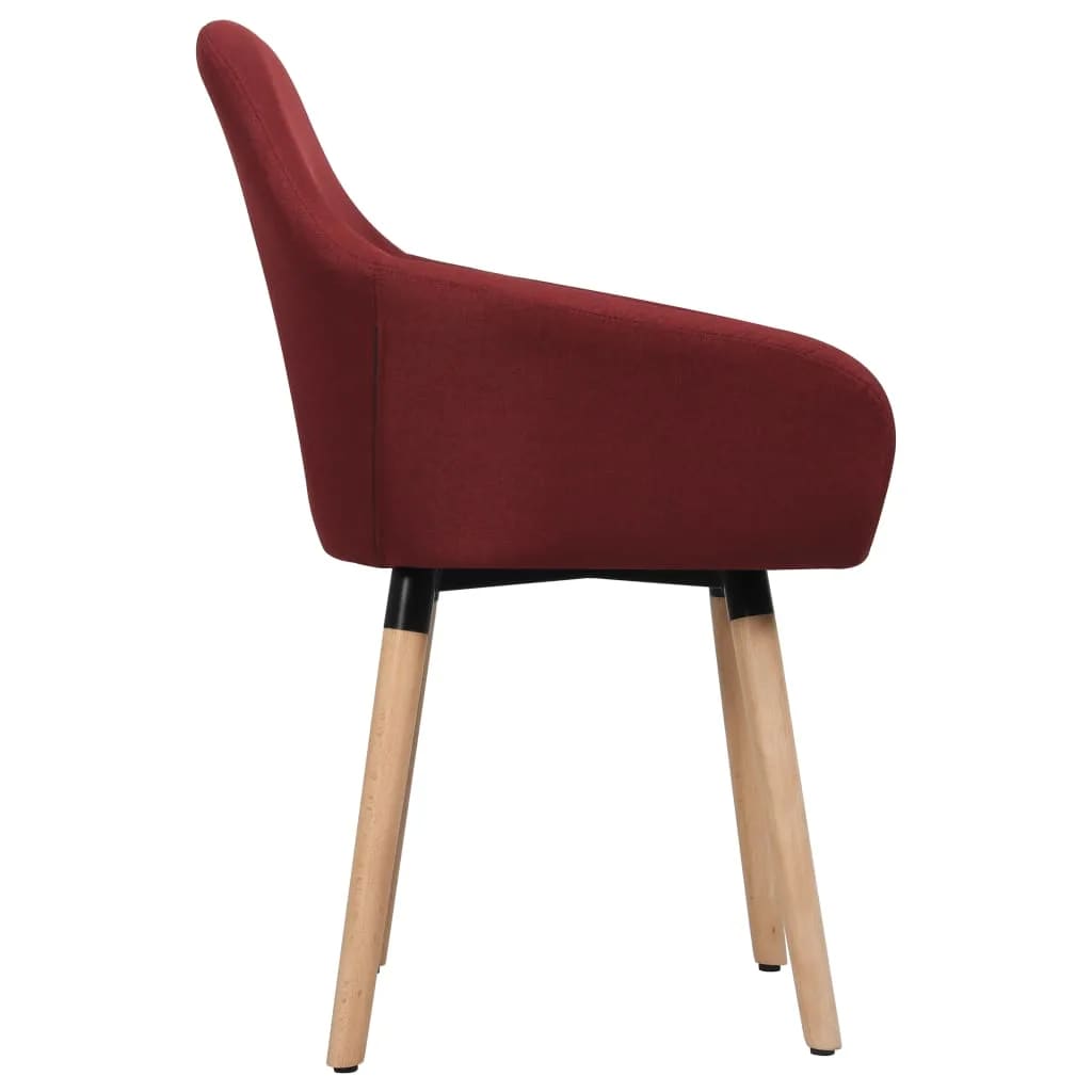 vidaXL Dining Chairs 2 pcs Wine Red Fabric