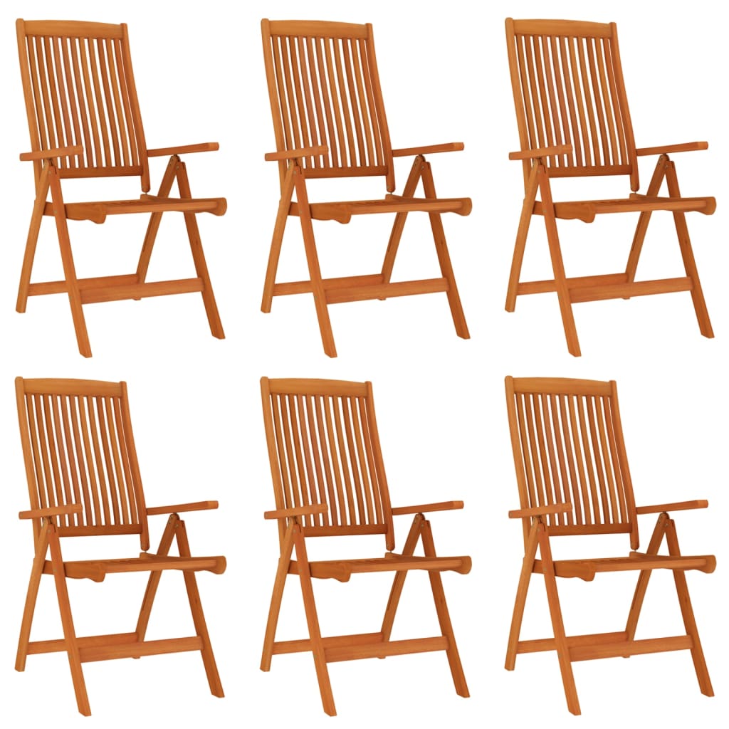 vidaXL Folding Patio Chairs 6 pcs Solid Wood Eucalyptus