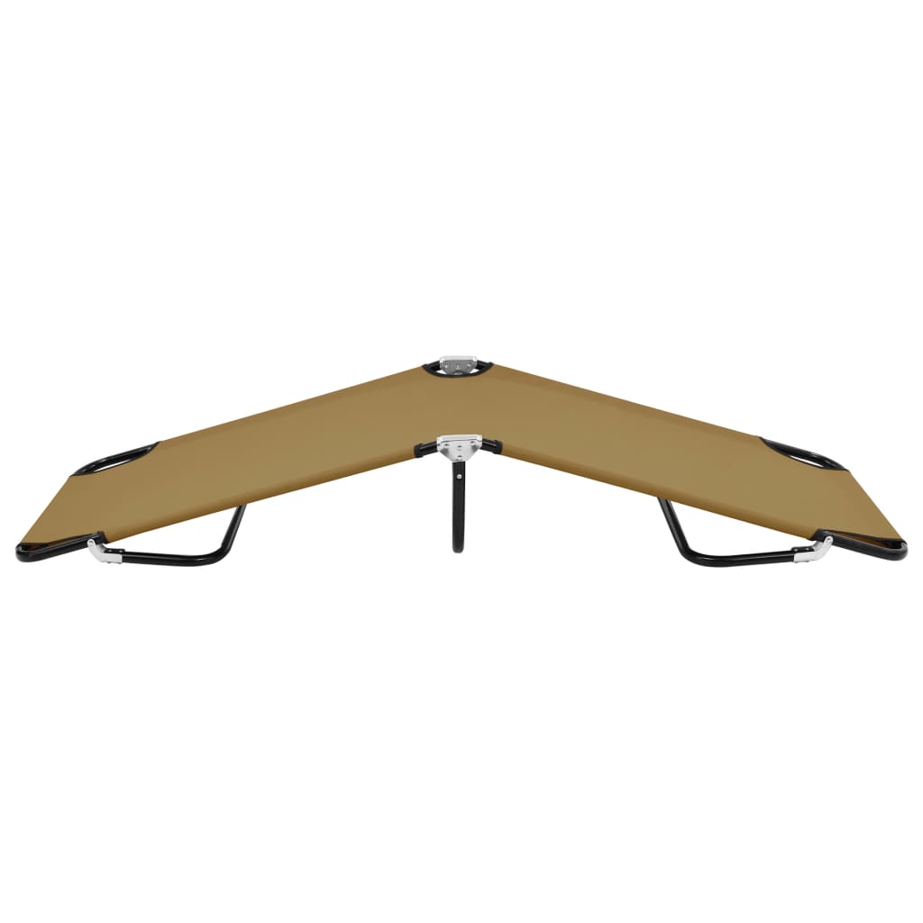 vidaXL Folding Sun Lounger Taupe Steel