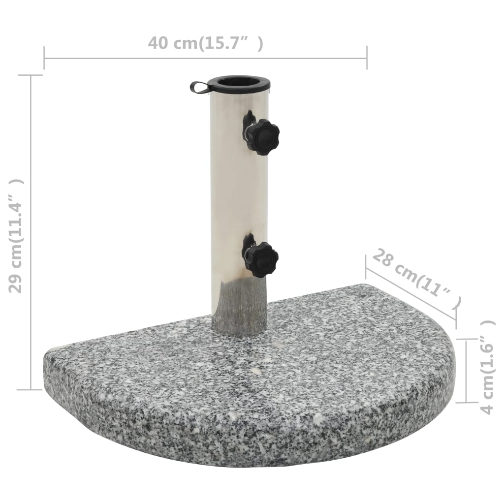 vidaXL Parasol Base Granite 22 lb Curved Gray