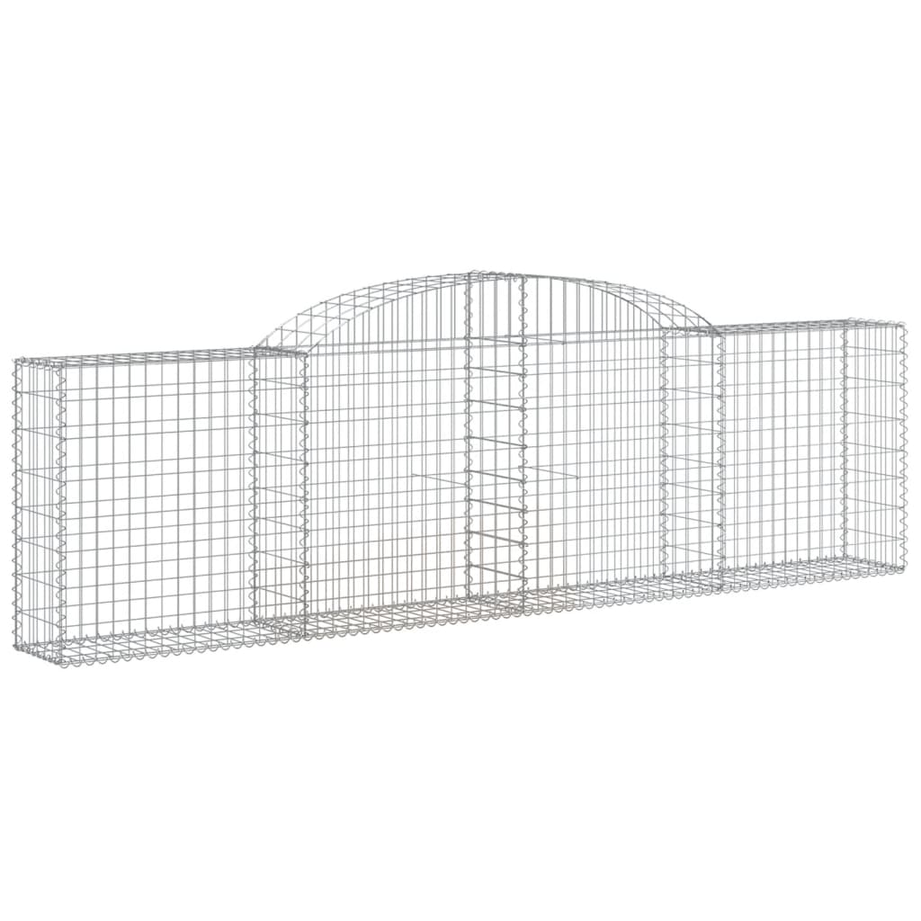 vidaXL Arched Gabion Baskets 9 pcs 118.1"x11.8"x31.5"/39.4" Galvanized Iron