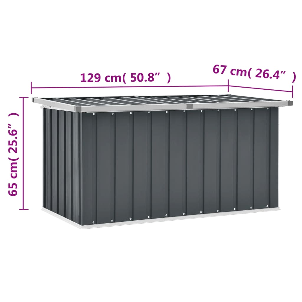 vidaXL Patio Storage Box Gray 50.8"x26.4"x25.6"