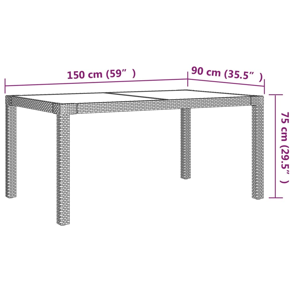 vidaXL 5 Piece Patio Dining Set with Cushions Poly Rattan Gray