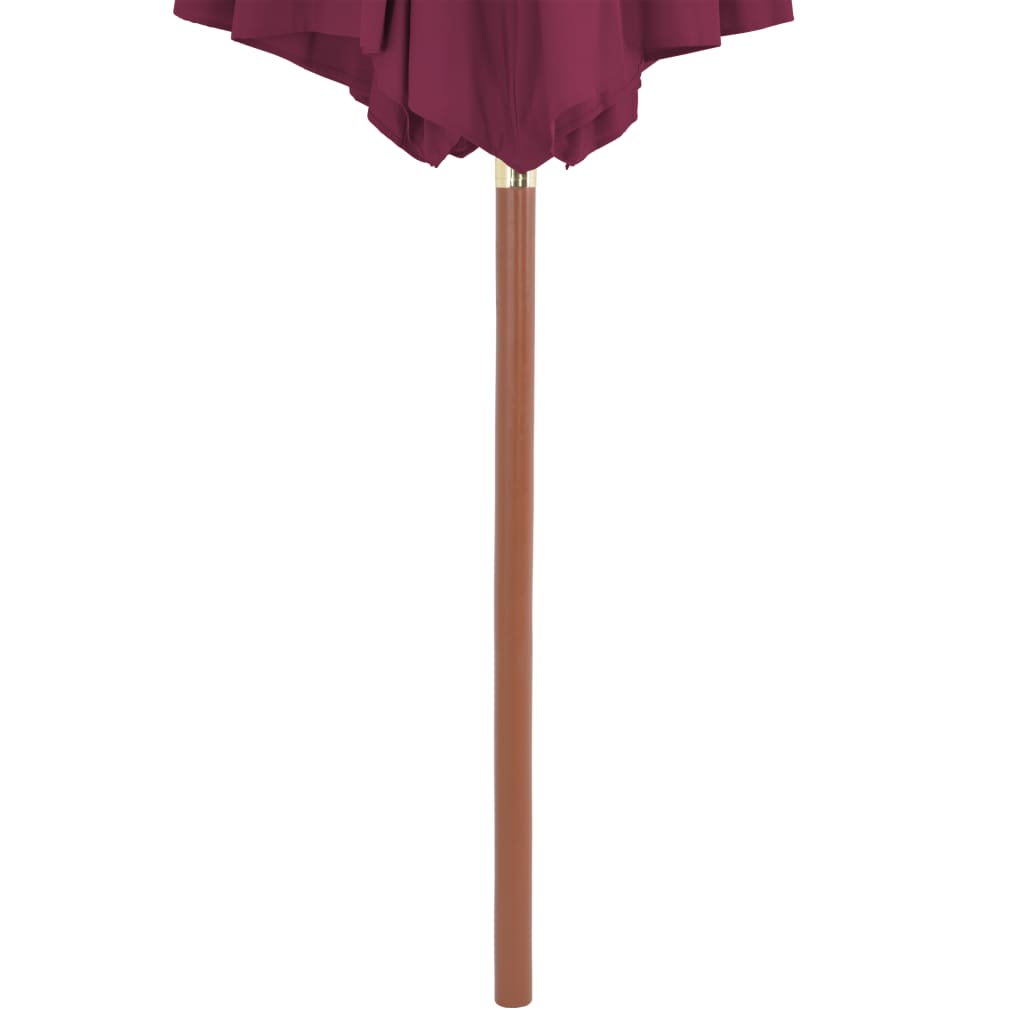 vidaXL Garden Parasol with Wooden Pole 118.2" Bordeaux Red