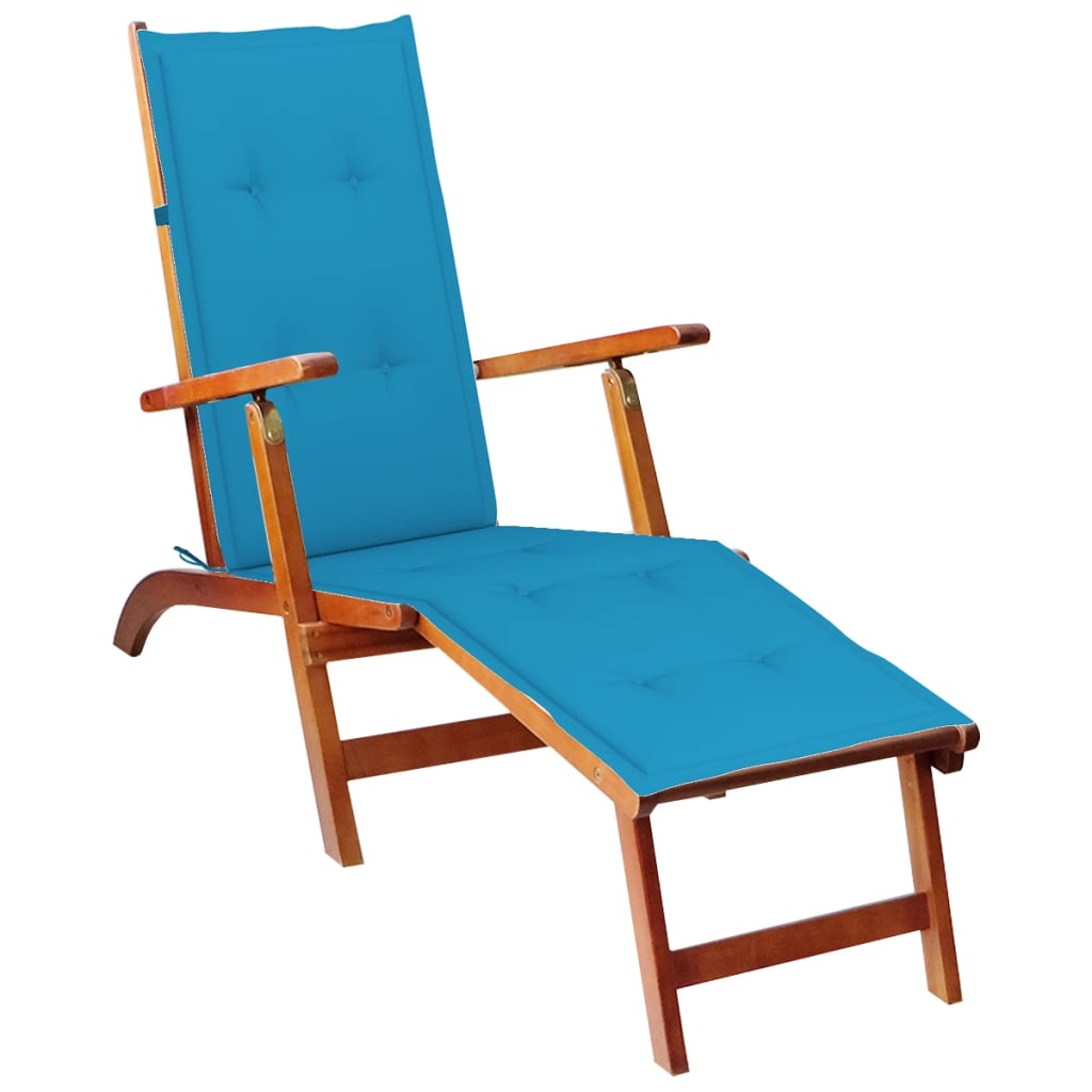 vidaXL Deck Chair Cushion Blue (29.5"+41.3")x19.7"x1.6"