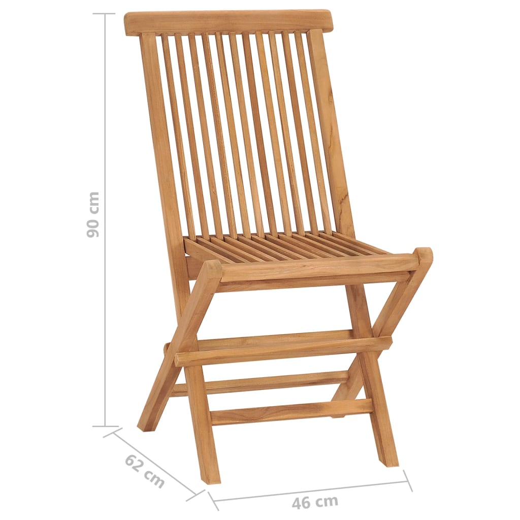 vidaXL Folding Patio Chairs 8 pcs Solid Teak Wood