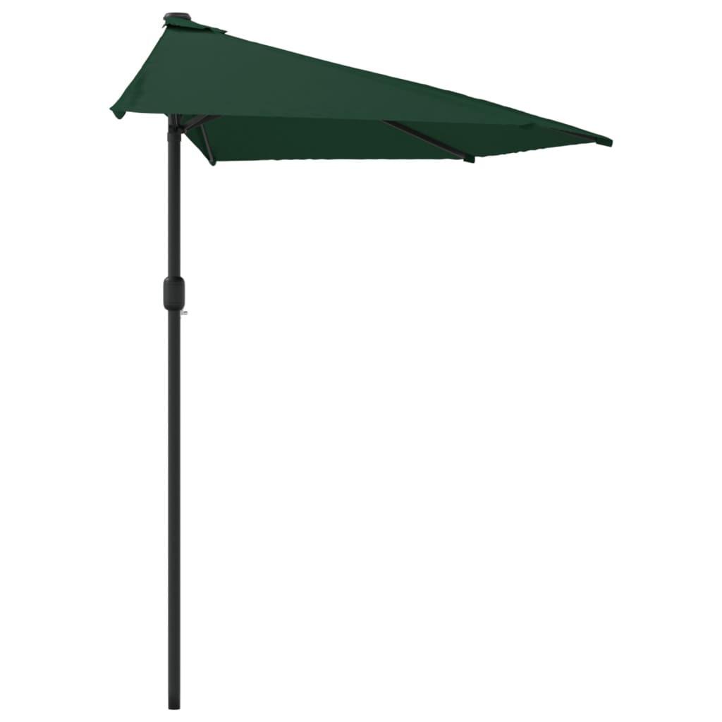 vidaXL Garden Parasol with Aluminum Pole Green 106.3"x56.7" Half