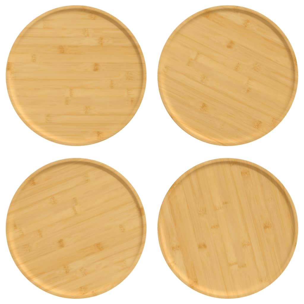 vidaXL Pizza Plates 4 pcs Ø12.6"x0.6" Bamboo