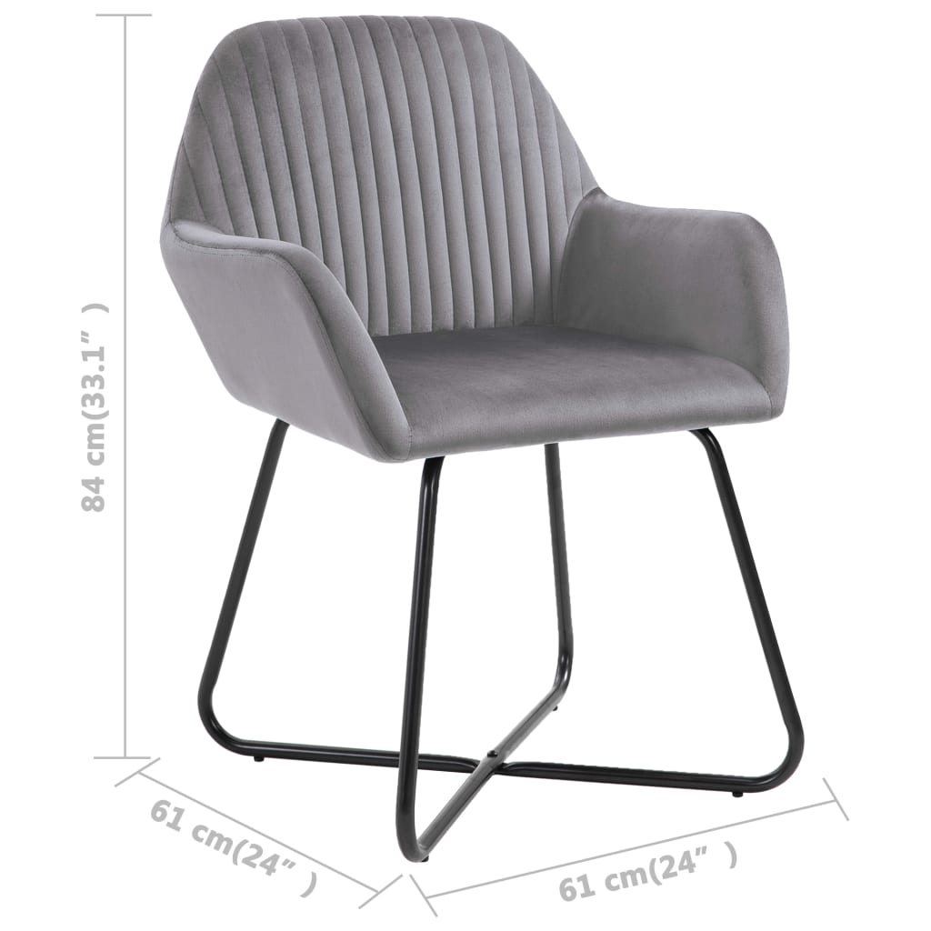 vidaXL Dining Chairs 4 pcs Gray Velvet